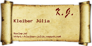 Kleiber Júlia névjegykártya
