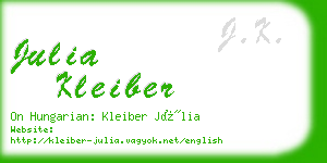 julia kleiber business card